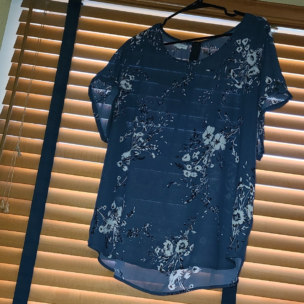 Maurices Navy Floral Blouse